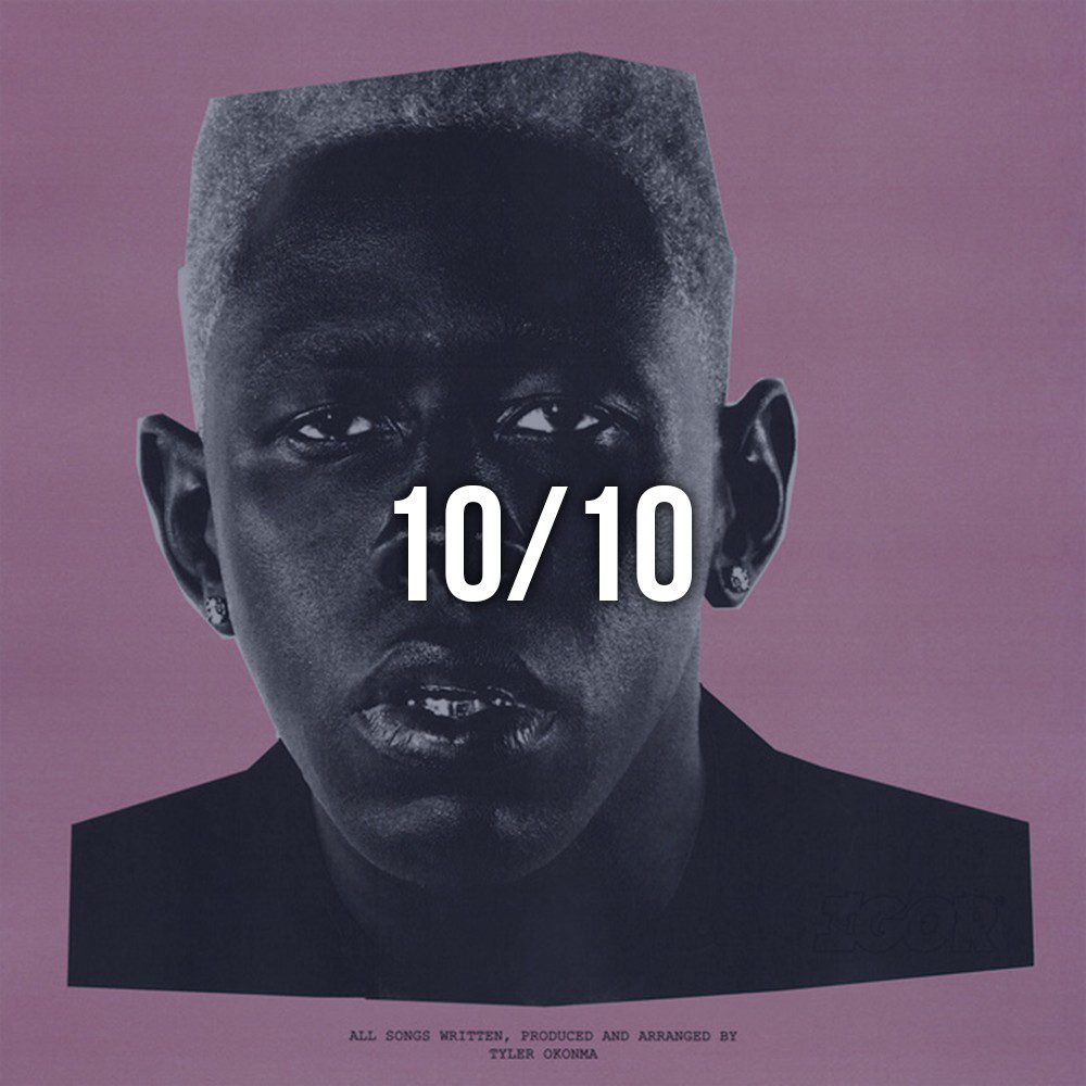 Tyler, The Creator - IGOR album cover overlayed with text giving the album a "10/10" rating from The Groove Grounds