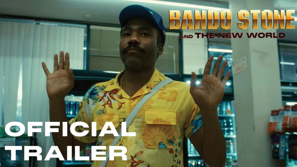 Youtube thumbnail for the official trailer for the film "Bando Stone and The New World"